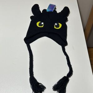 Dreamworks Black Dragon Hat with Bright Yellow Eyes